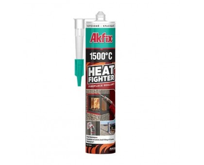 Термостойкий силикатный герметик для печей и каминов Akfix 1500 Heat Fighter (280 мл)