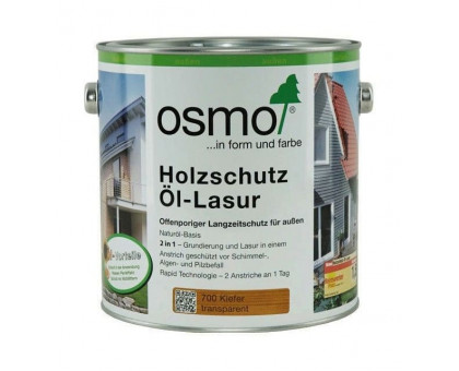 Защитное масло-лазурь для древесины OSMO Holzschutz Öl-Lasur (0,125 л, 0,75 л, 2,5 л)