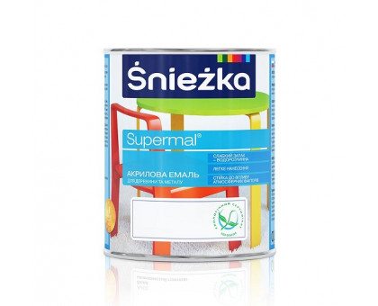 Эмаль акриловая Sniezka Supermal (0,8 кг) белая